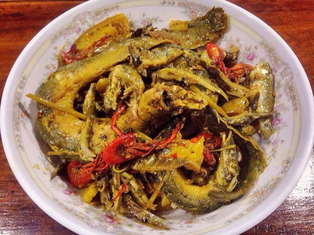 Recipe Naga Fish Dish Made of Fresh River Fish and Prawns Roots and